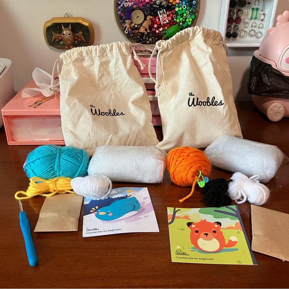Crochet Kits for Beginners - Woobles Fox and Penguin